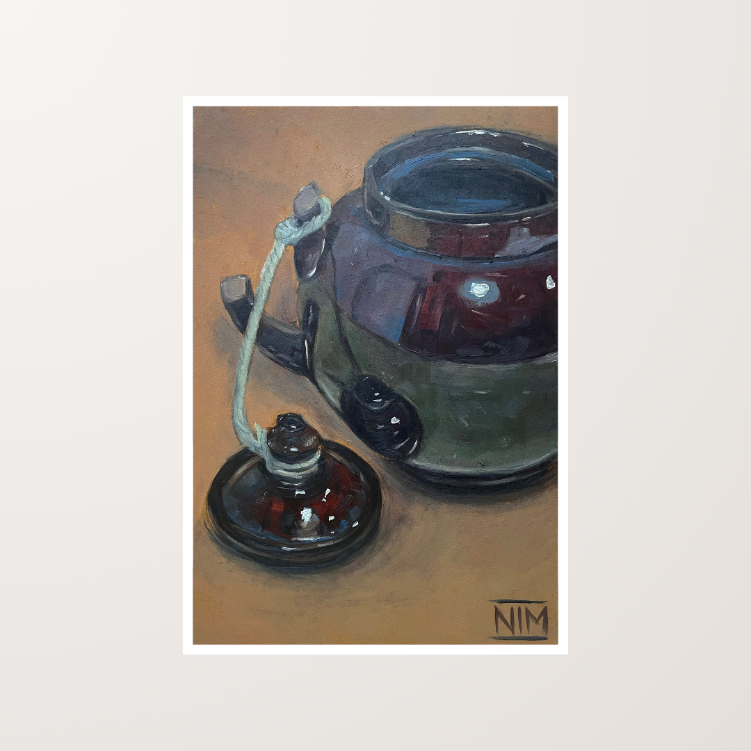Brown Kettle Oil Painting Artwork Art Print For Sale