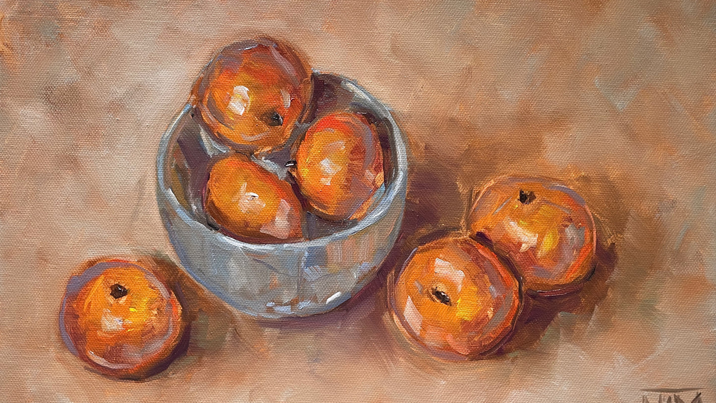 Oranges Original Still Life Oil Painting Artwork For Sale
