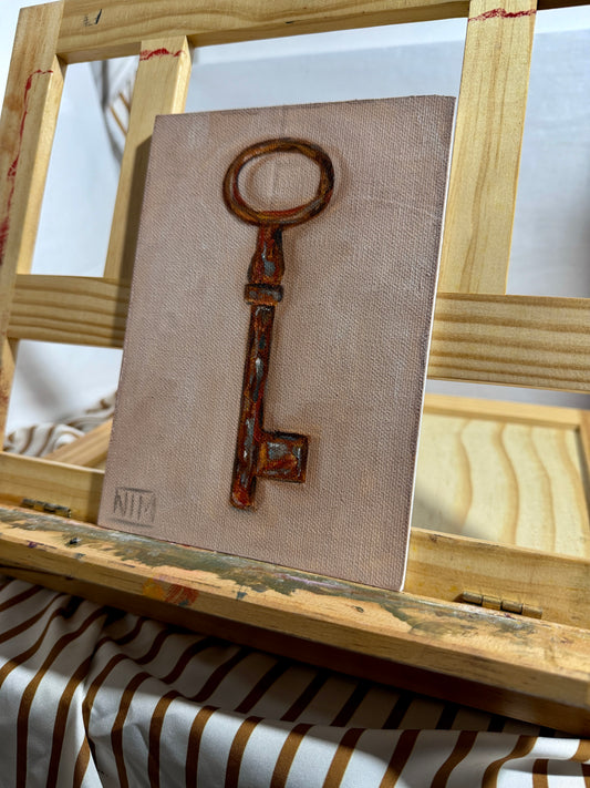 Antique Key 004 Original Oil Painting Artwork For Sale