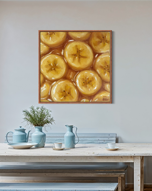 Banana Slices Original Oil Painting Artwork For Sale