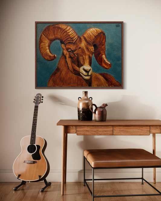 Ram Goat Original Oil Painting Artwork For Sale