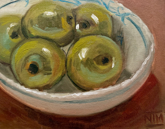 Green Apples Original Oil Painting Artwork For Sale
