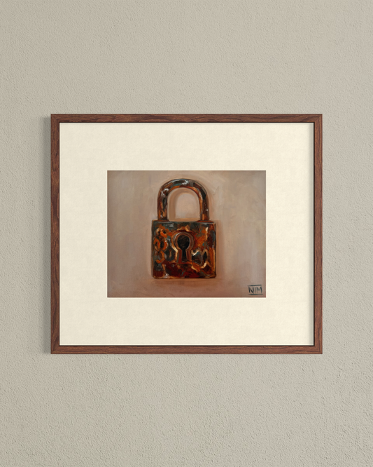 Rustic Lock Original Oil Painting Artwork For Sale