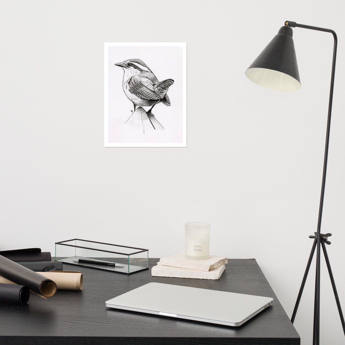 Robin Bird Ink Pen Artwork Art Print For Sale