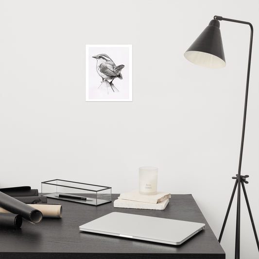 Robin Bird Ink Pen Artwork Art Print For Sale