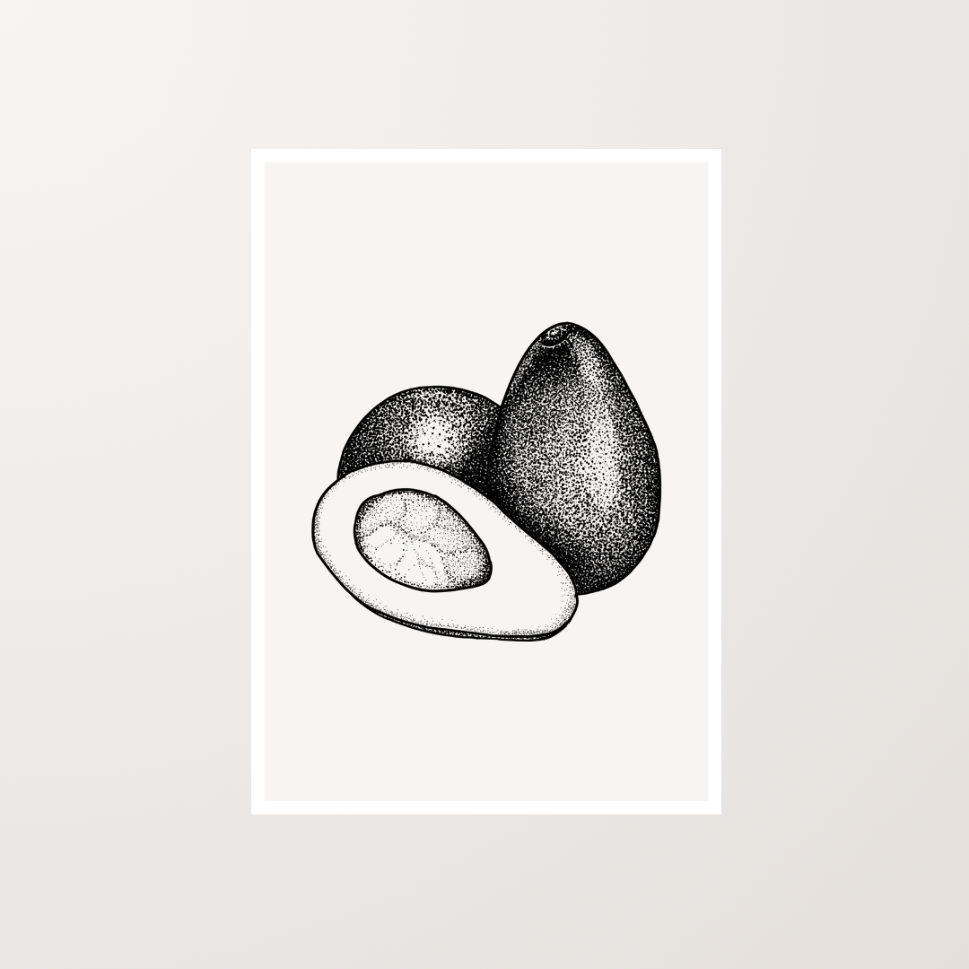 Avocados still Life  Digital Stippling Artwork Art Print For Sale