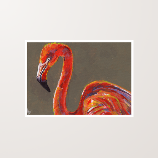 Flamingo Gouache Bird Painting Artwork Art Print For Sale