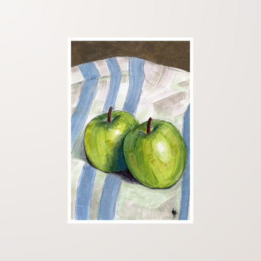 Apples Gouache Still Life Painting Artwork Art Print For Sale