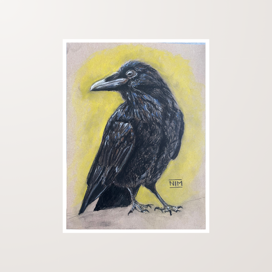Raven Pastel Artwork Art Print For Sale