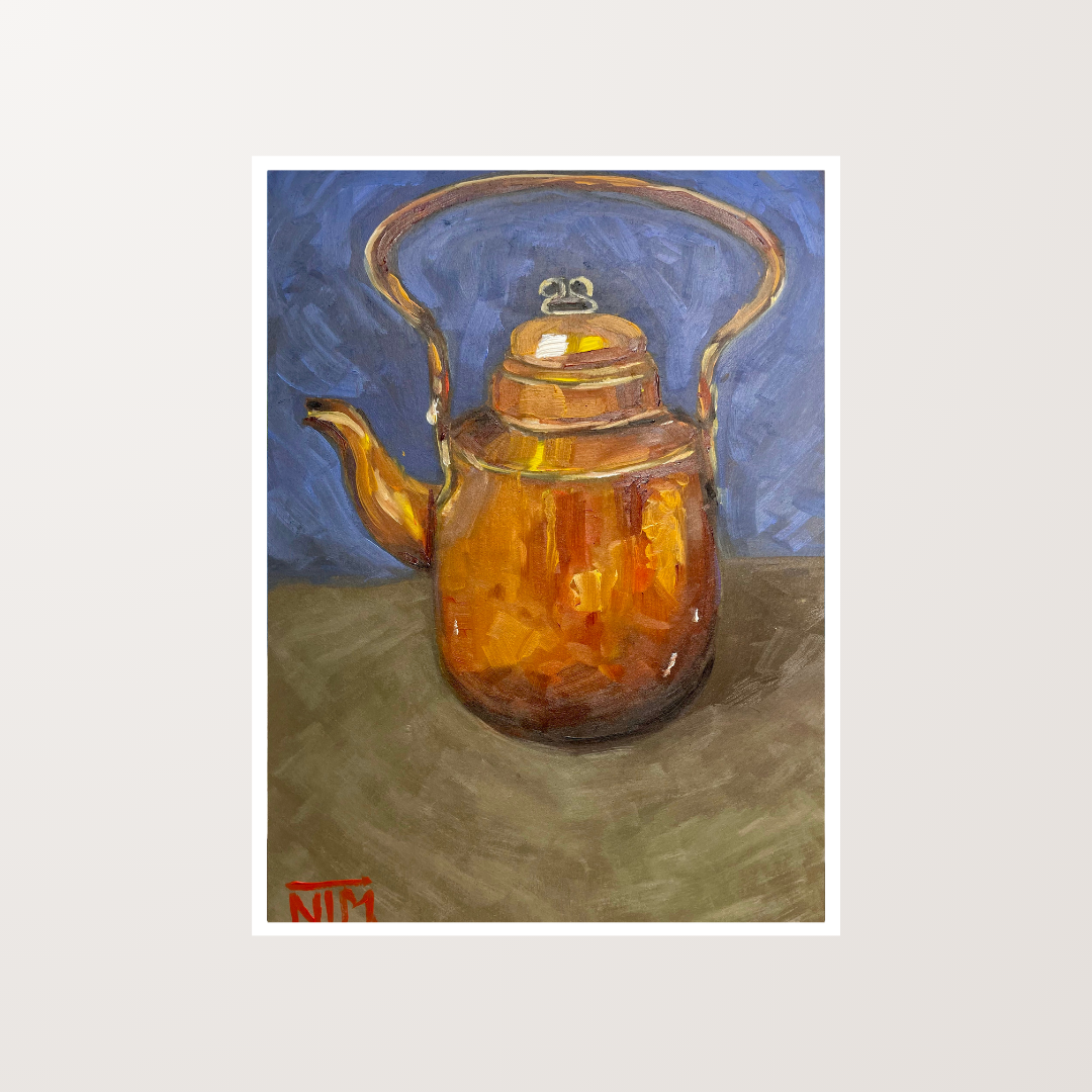 Copper Kettle Oil Painting Artwork Art Print For Sale