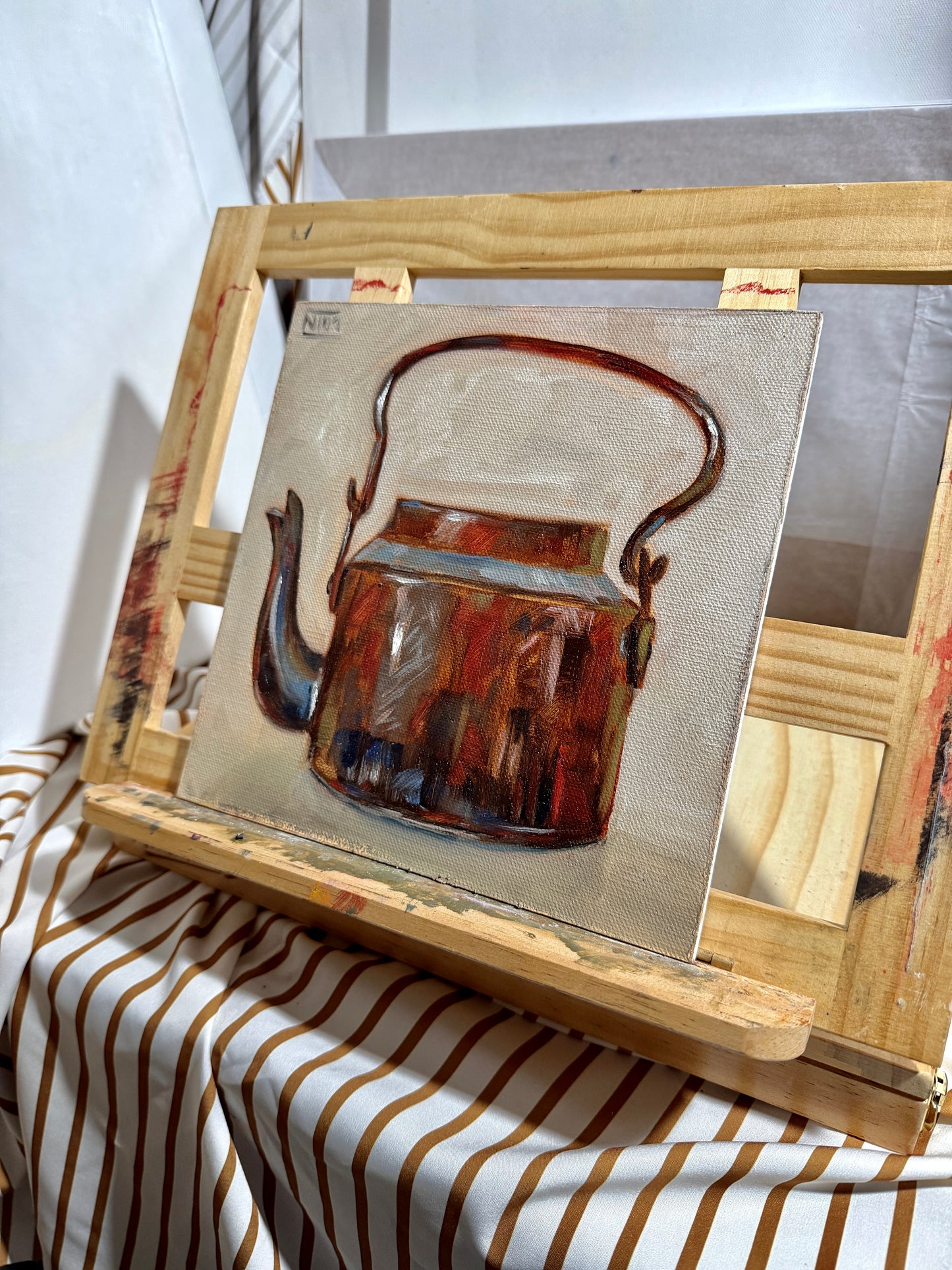 Rusty Kettle Original Oil Painting Artwork For Sale