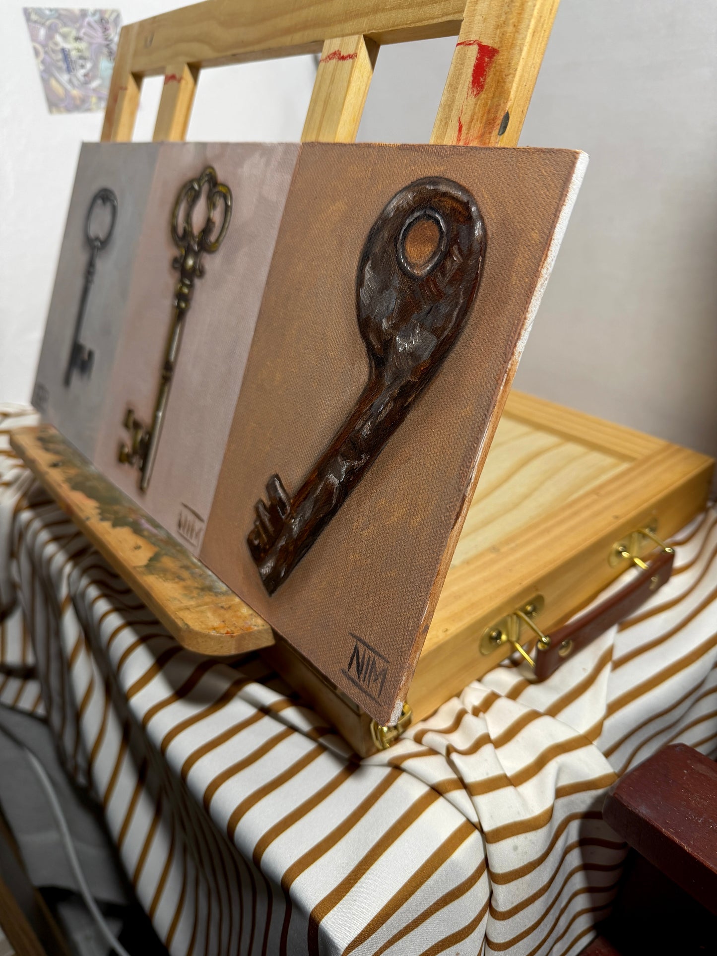 Antique Key 003 Original Oil Painting Artwork For Sale