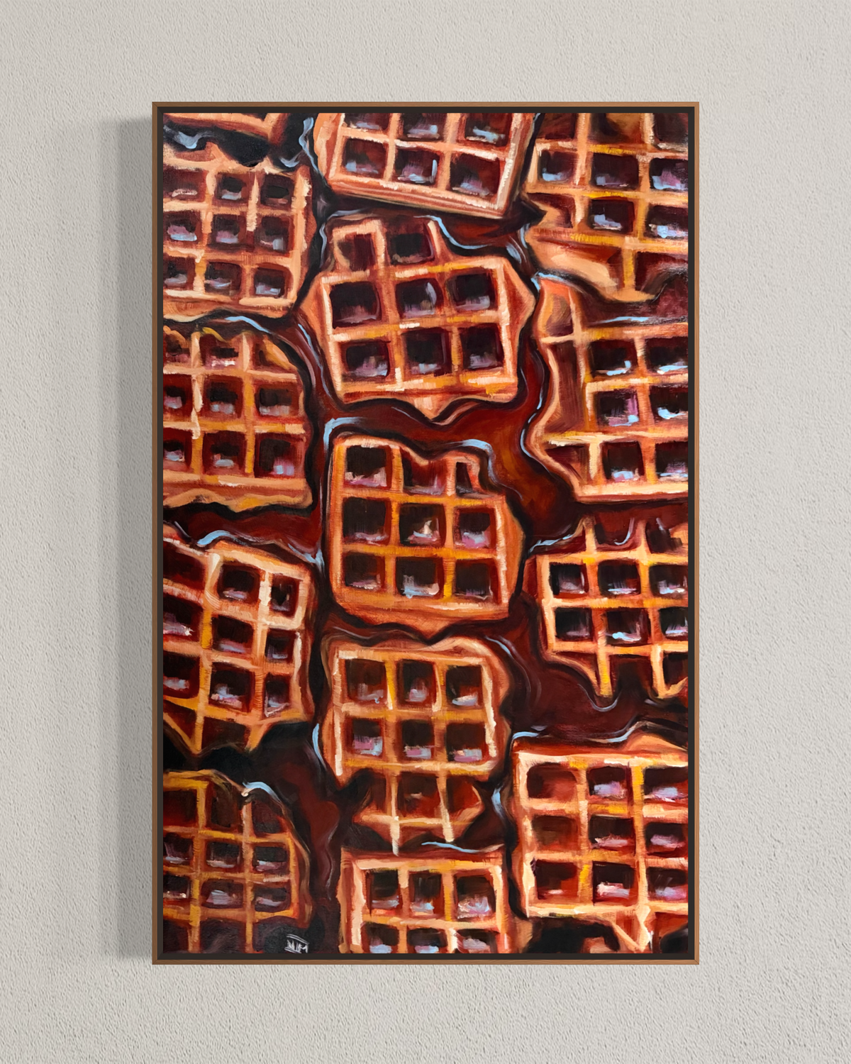 Waffles Original Oil Painting Artwork For Sale