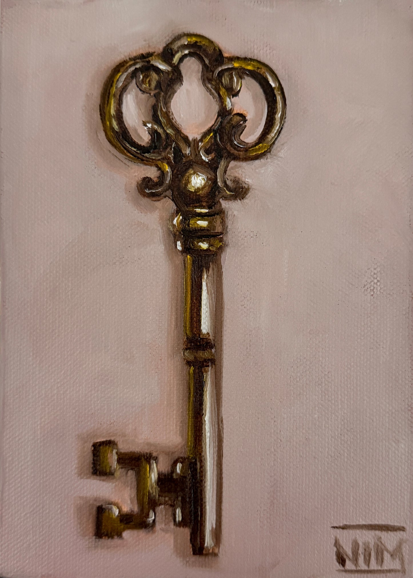 Antique Key 002 Original Oil Painting Artwork For Sale