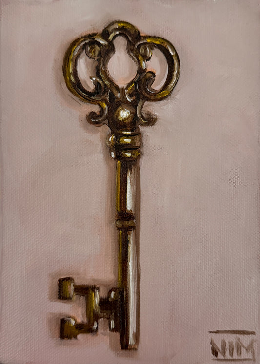 Antique Key 002 Original Oil Painting Artwork For Sale