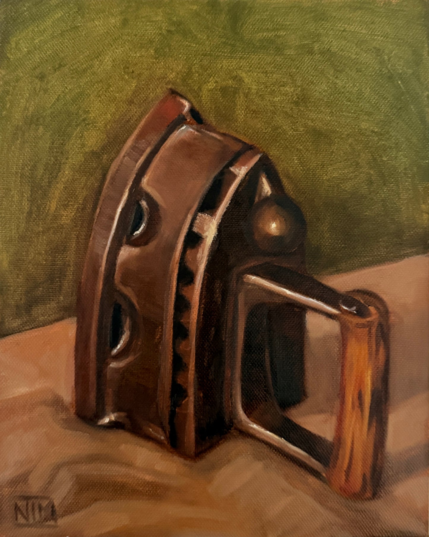 Antique Iron Original Oil Painting Artwork For Sale