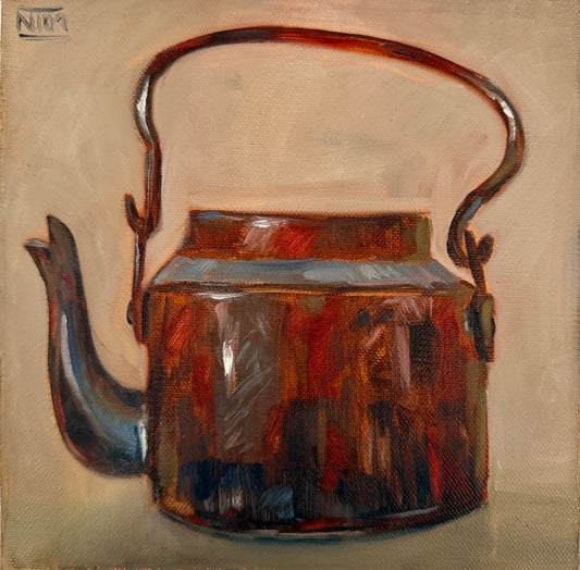 Rusty Kettle Original Oil Painting Artwork For Sale