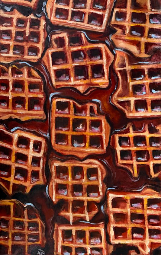 Waffles Original Oil Painting Artwork For Sale
