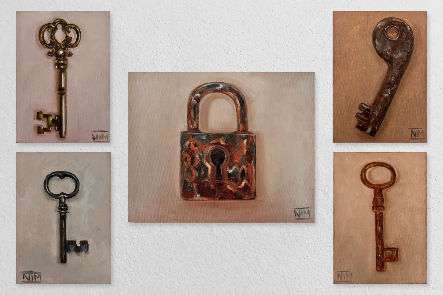 Old Lovers - Original Oil Painting SET For Sale