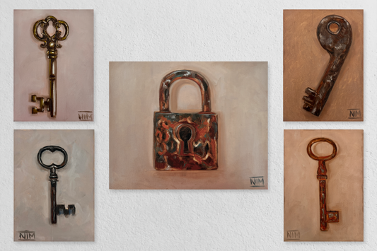 Old Lovers - Original Oil Painting SET For Sale