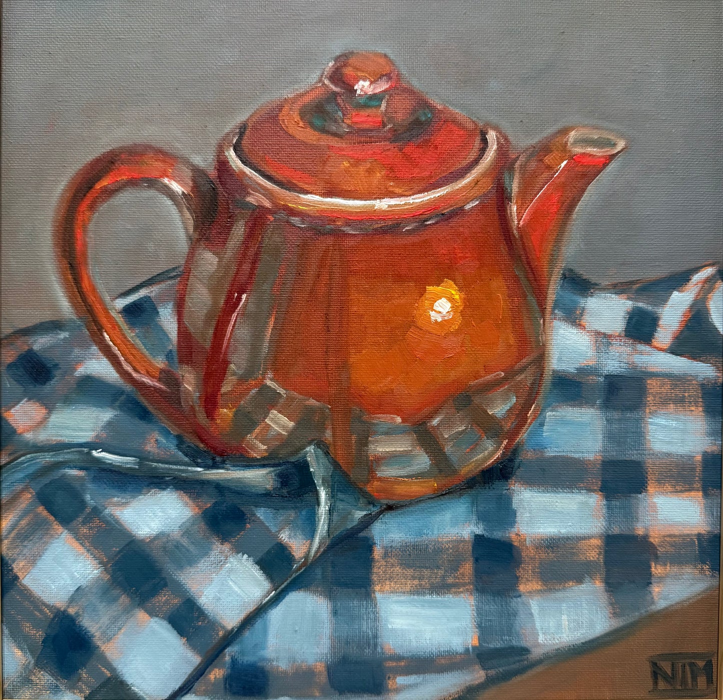 Orange Teapot Original Oil Painting Artwork For Sale