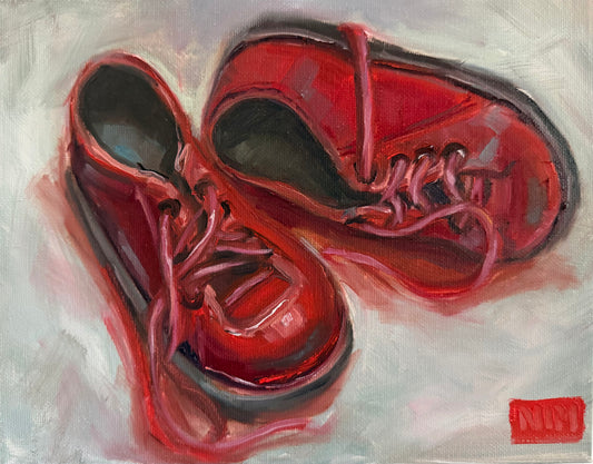 Red Shoes Original Oil Painting Artwork For Sale