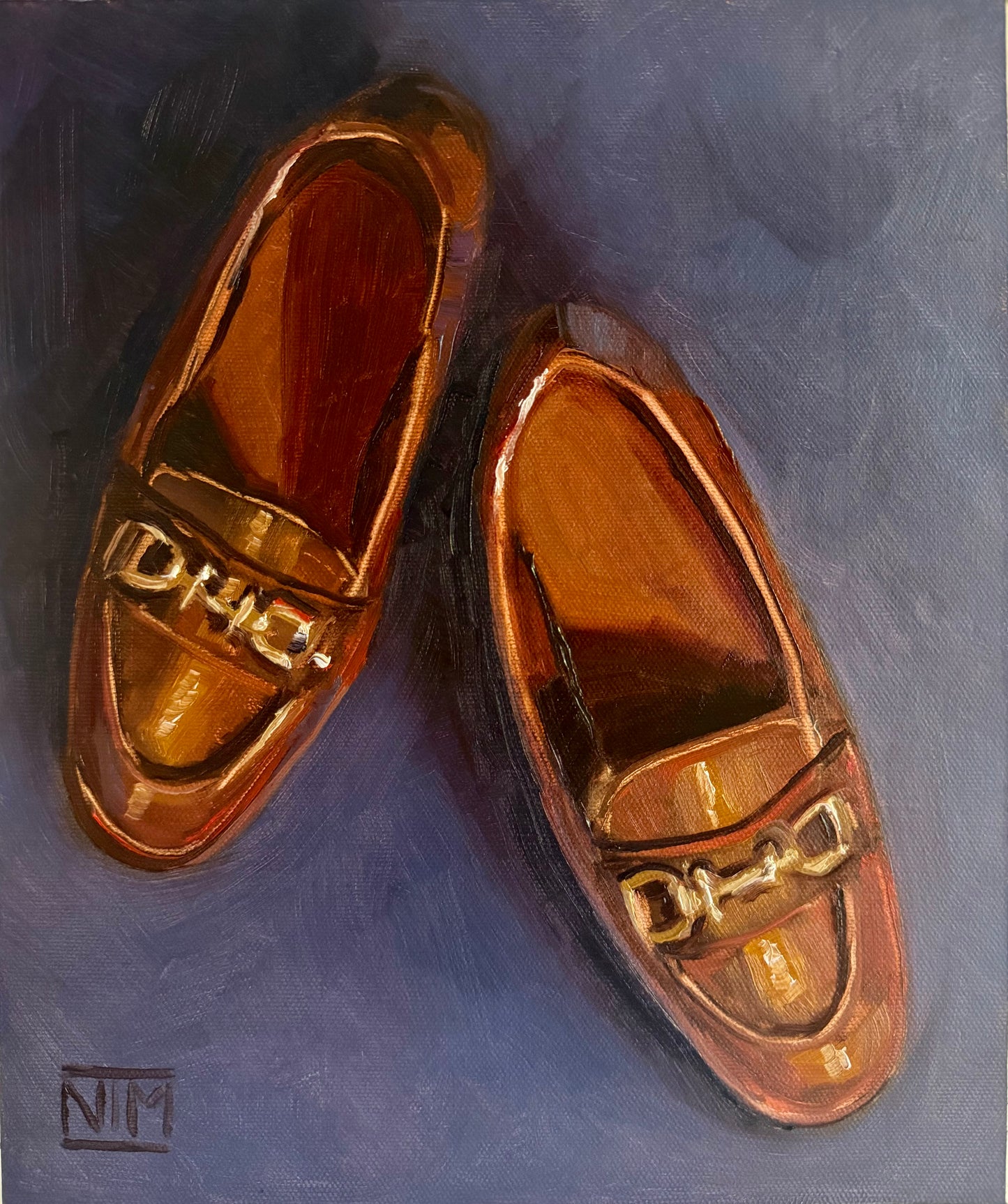 Brown Loafers Original Oil Painting Artwork For Sale