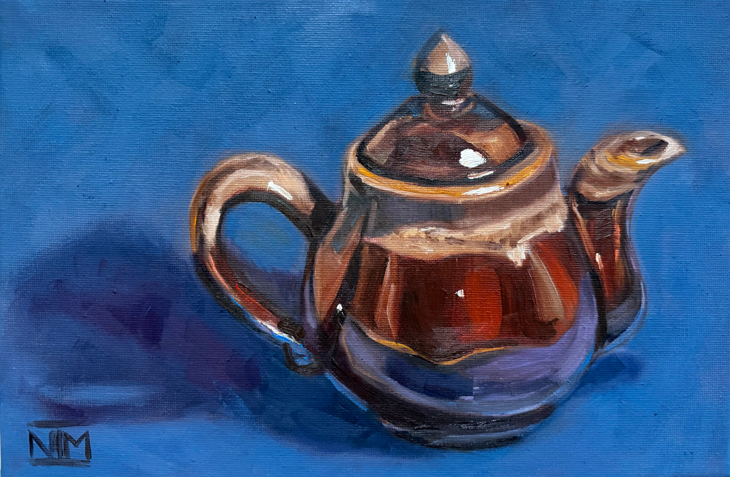 Brown Teapot Original Oil Painting Artwork For Sale