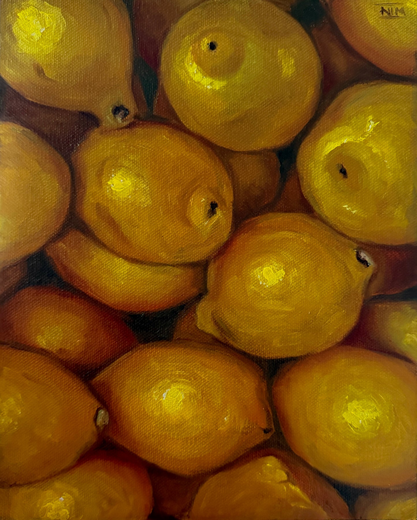 Lemons Original Oil Painting Artwork For Sale