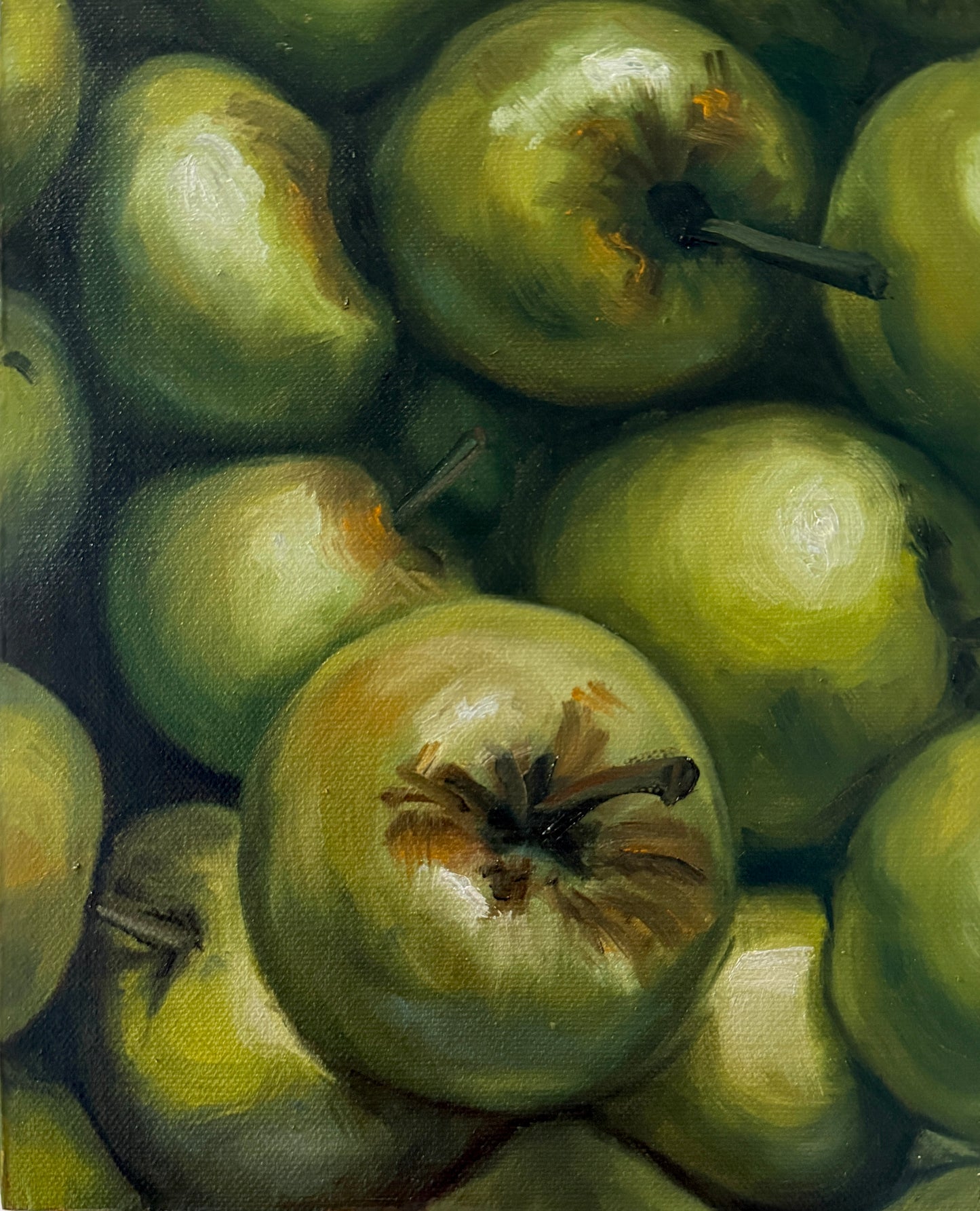 Green Apples Original Oil Painting Artwork For Sale