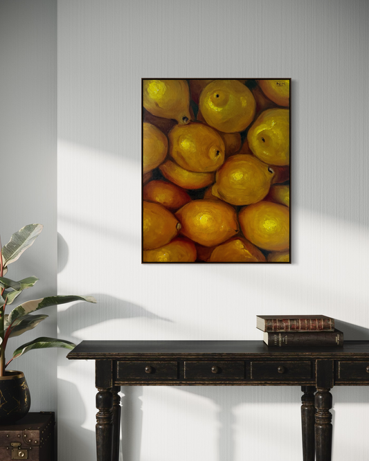 Lemons Original Oil Painting Artwork For Sale