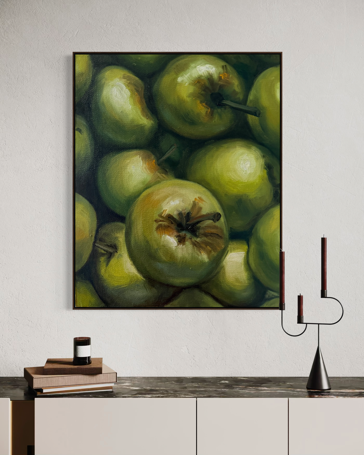 Green Apples Original Oil Painting Artwork For Sale