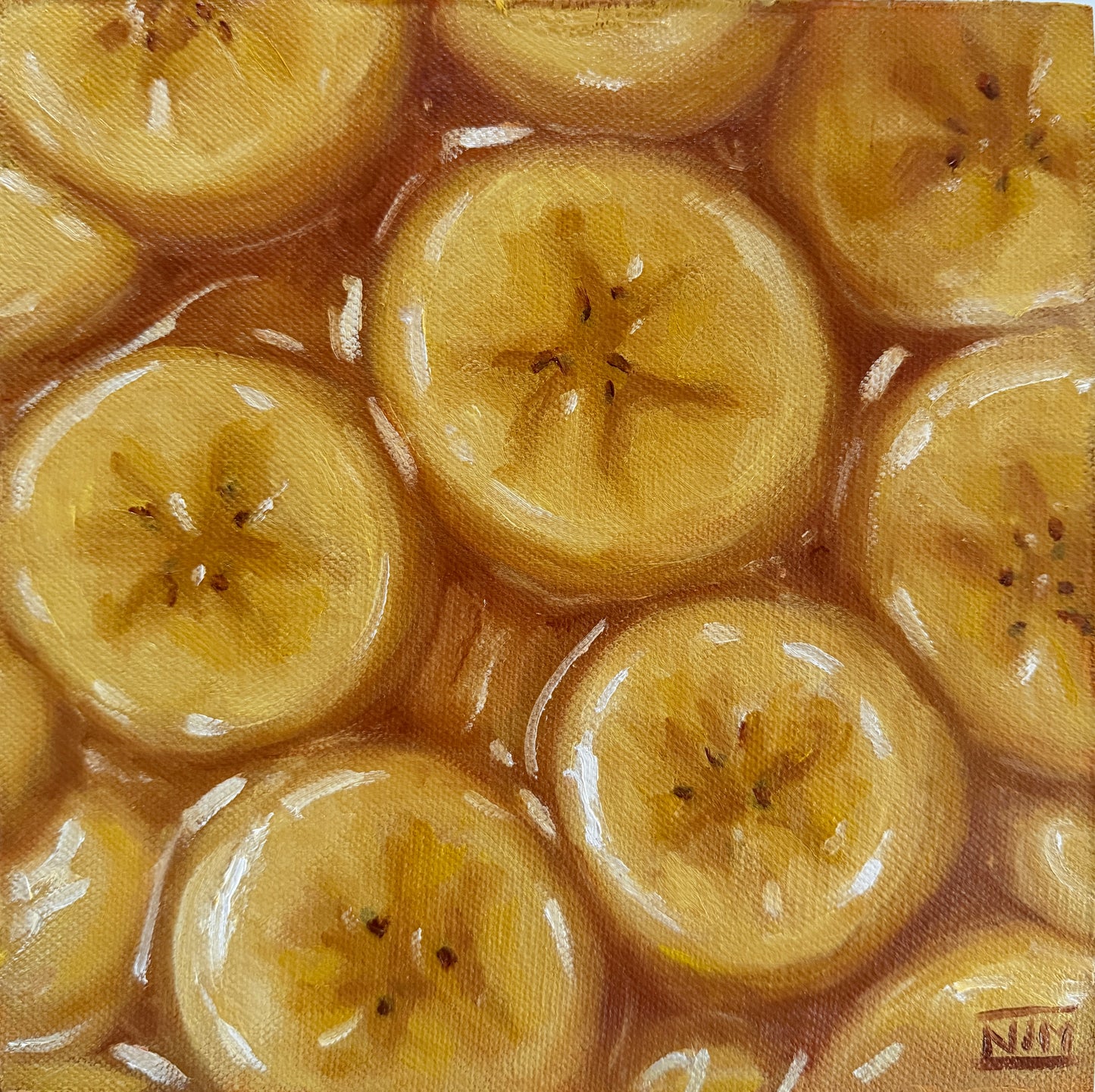 Banana Slices Original Oil Painting Artwork For Sale