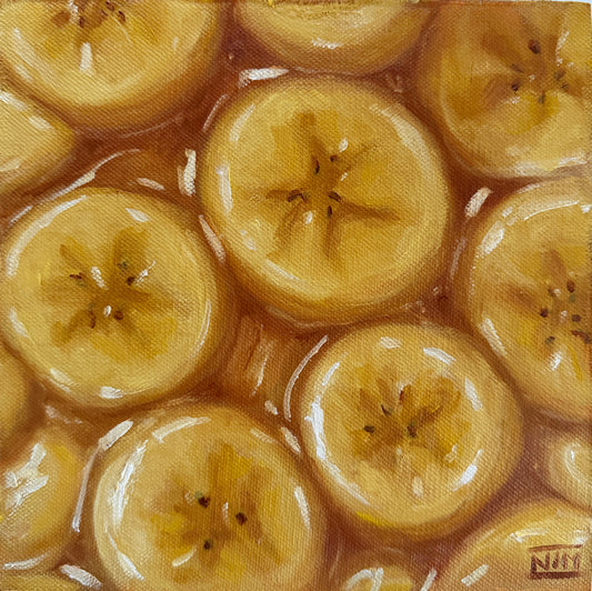 Banana Slices Original Oil Painting Artwork For Sale