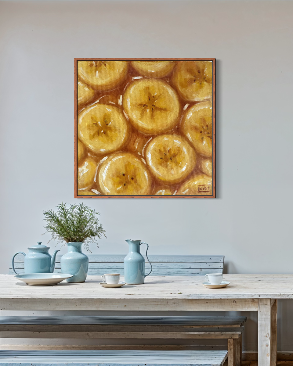 Banana Slices Original Oil Painting Artwork For Sale