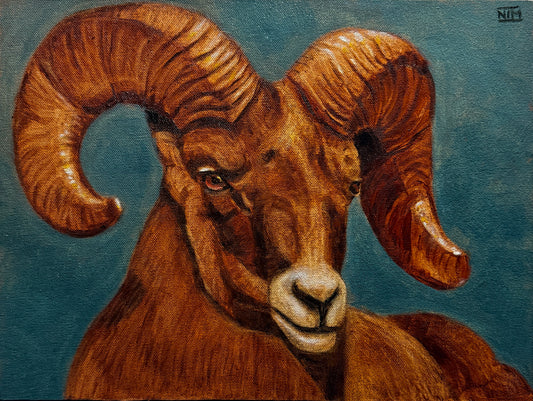 Ram Goat Original Oil Painting Artwork For Sale