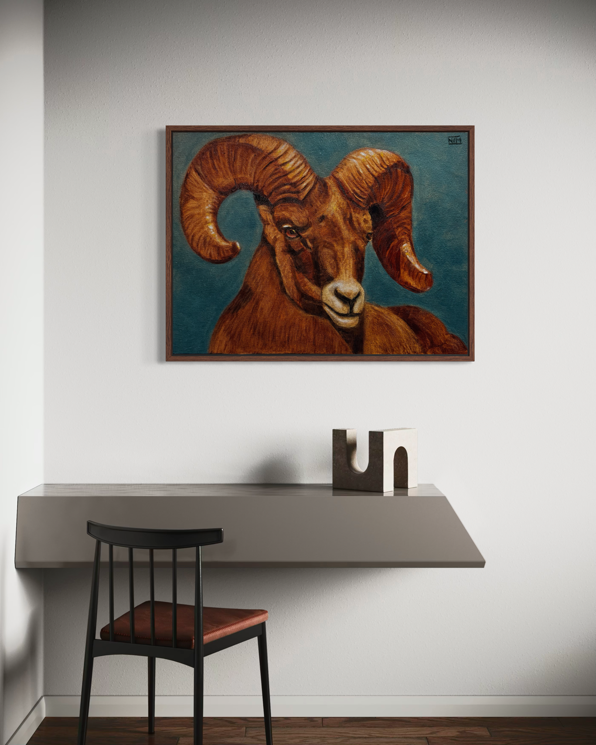 Ram Goat Original Oil Painting Artwork For Sale