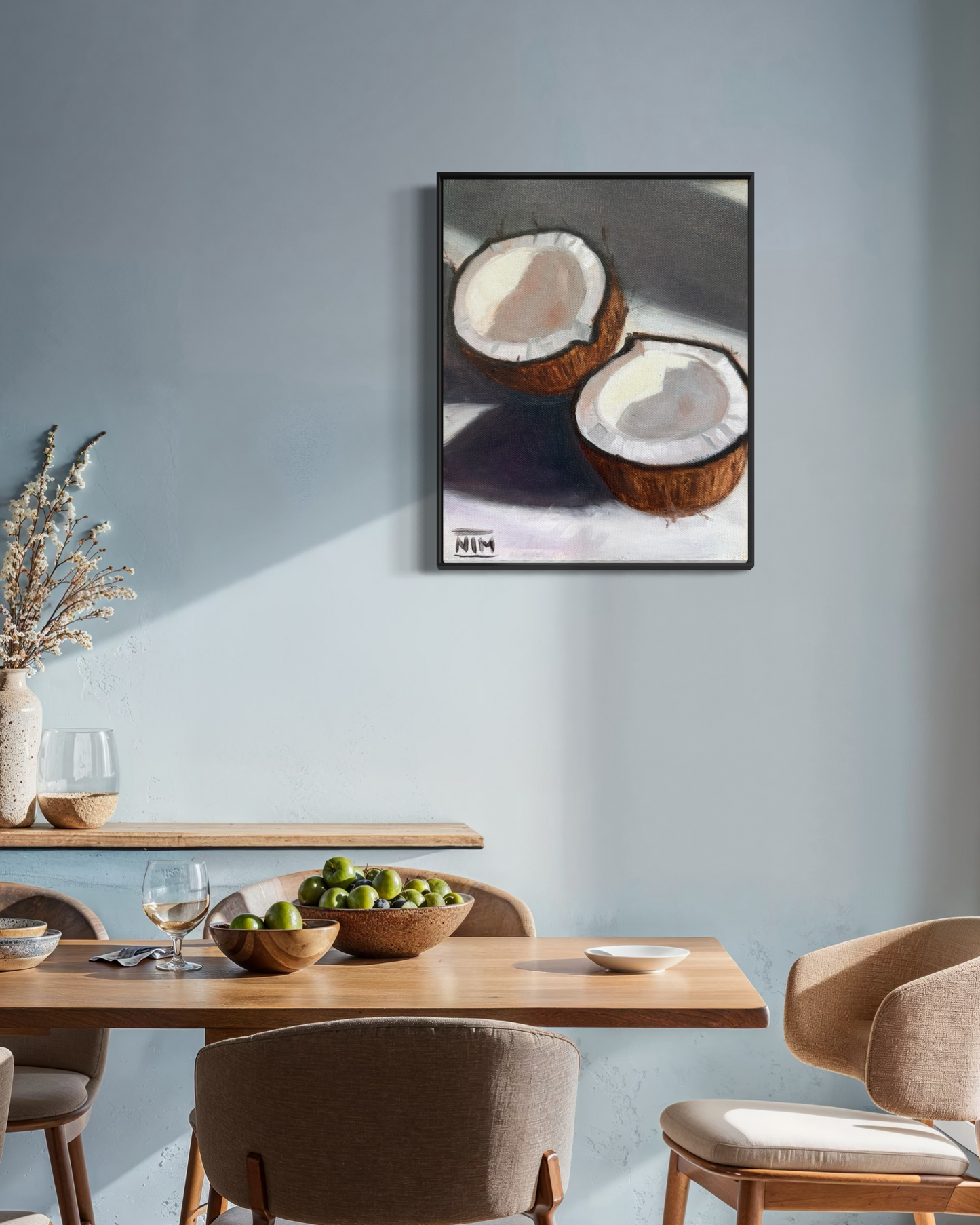 Coconut Halves Original Oil Painting Artwork For Sale