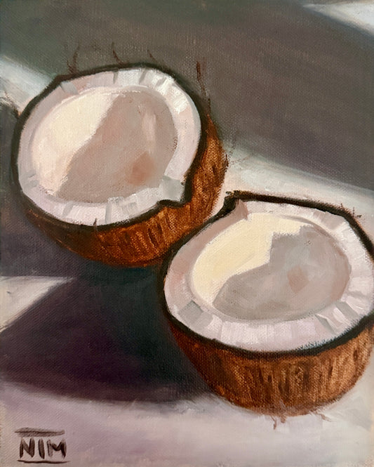 Coconut Halves Original Oil Painting Artwork For Sale