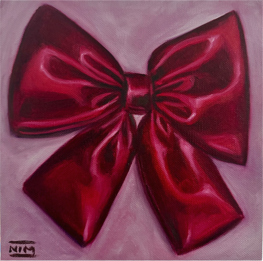 Red Bow Tie Original Oil Painting Artwork For Sale
