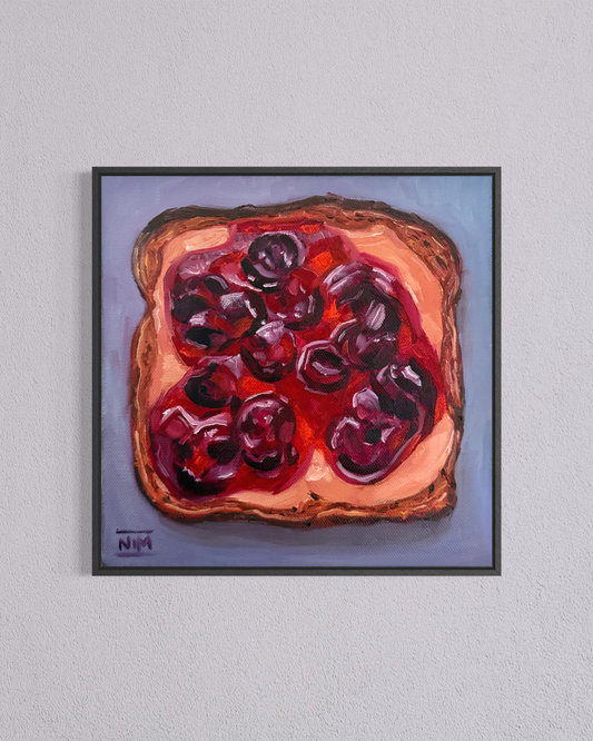 Blueberry Sandwich Original Oil Painting Artwork For Sale