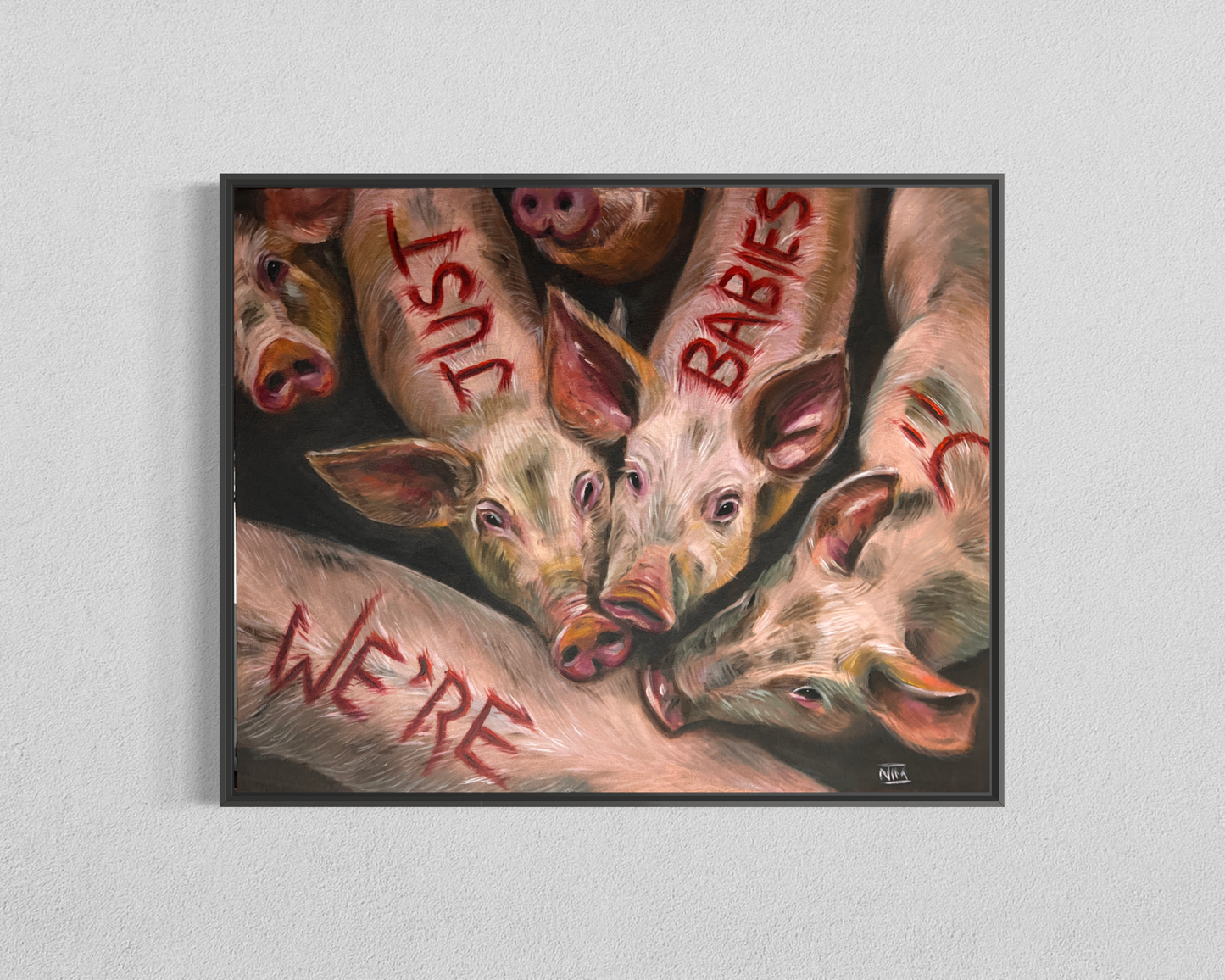 We Are Just Babies Original Oil Painting Artwork For Sale
