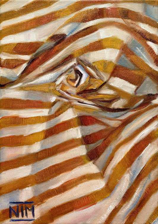 Yellow Striped Cloth Original Oil Painting Artwork For Sale