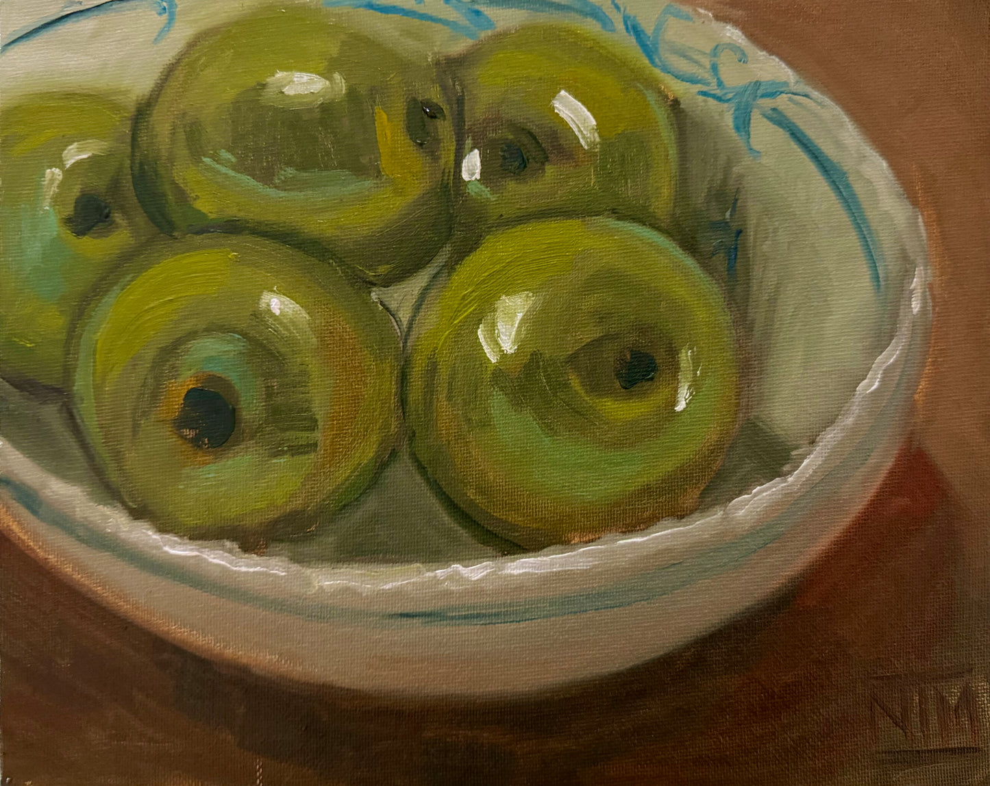 Green Apples Original Oil Painting Artwork For Sale