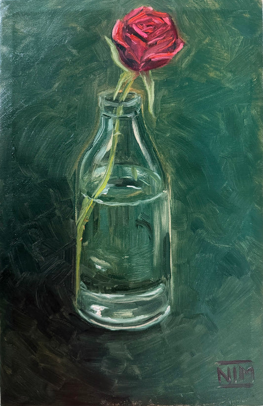 Valentine Rose Original Oil Painting Artwork For Sale