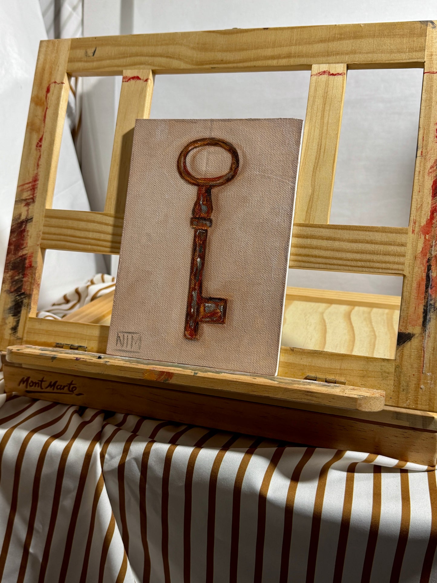 Antique Key 004 Original Oil Painting Artwork For Sale