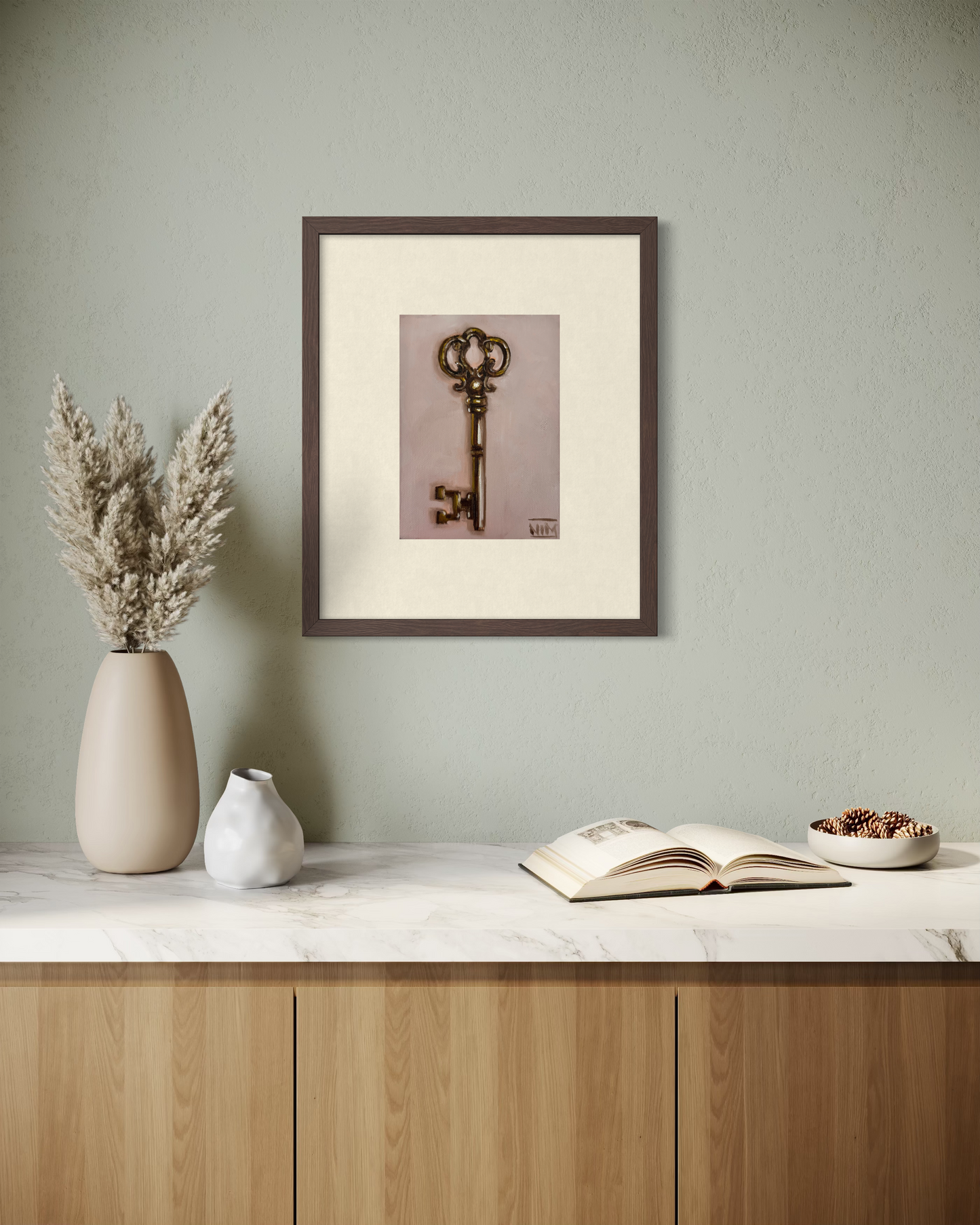 Antique Key 002 Original Oil Painting Artwork For Sale