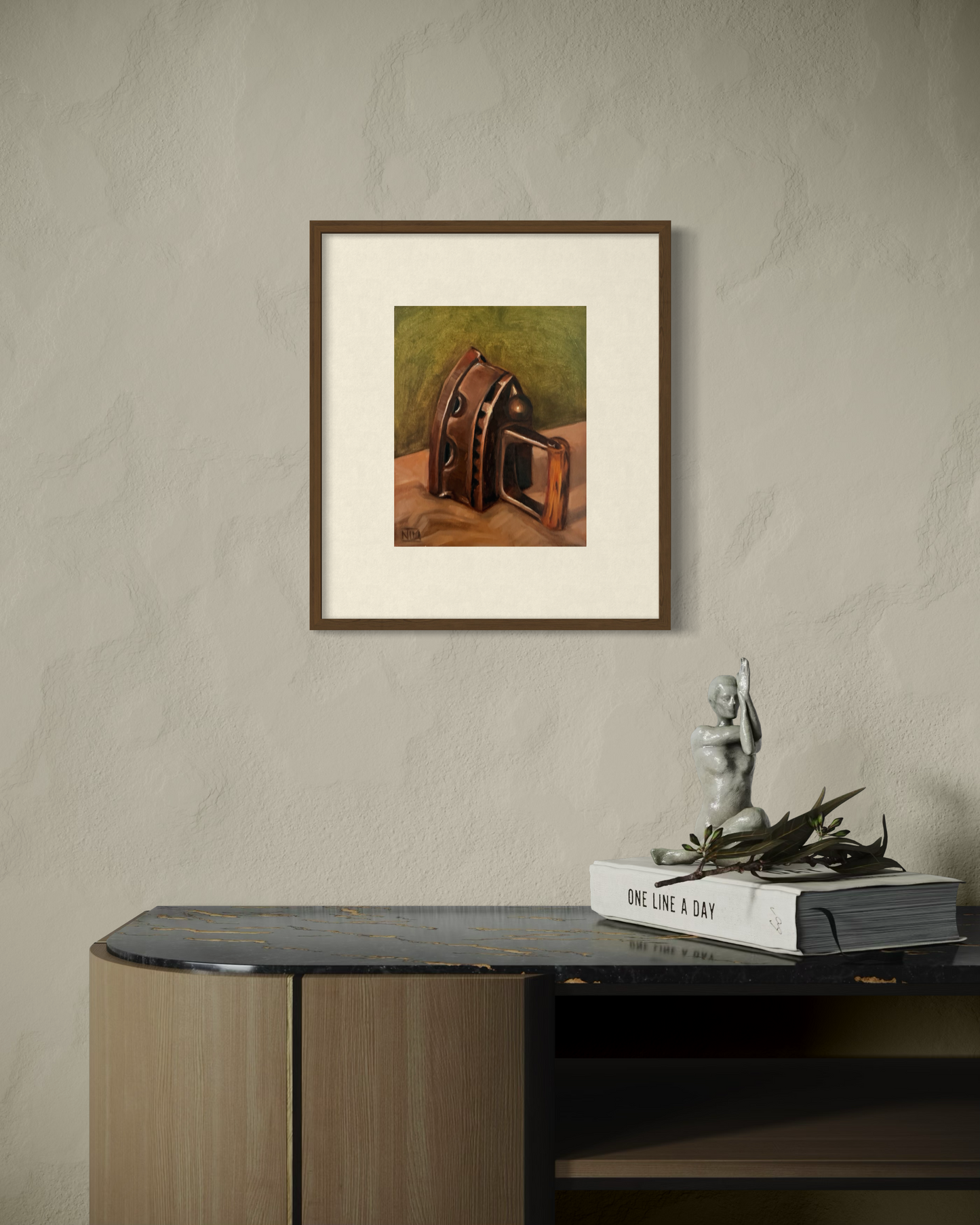 Antique Iron Original Oil Painting Artwork For Sale