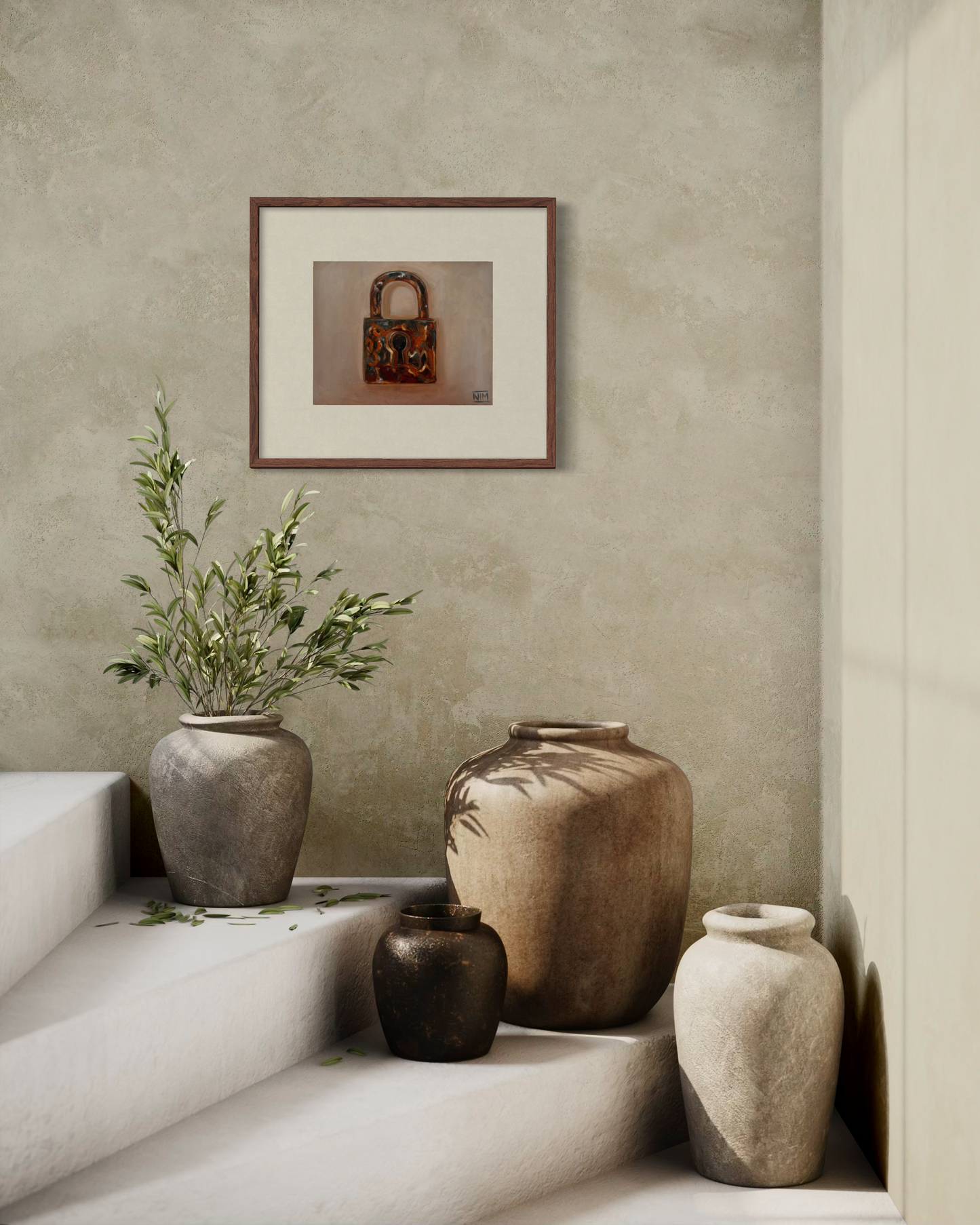 Rustic Lock Original Oil Painting Artwork For Sale