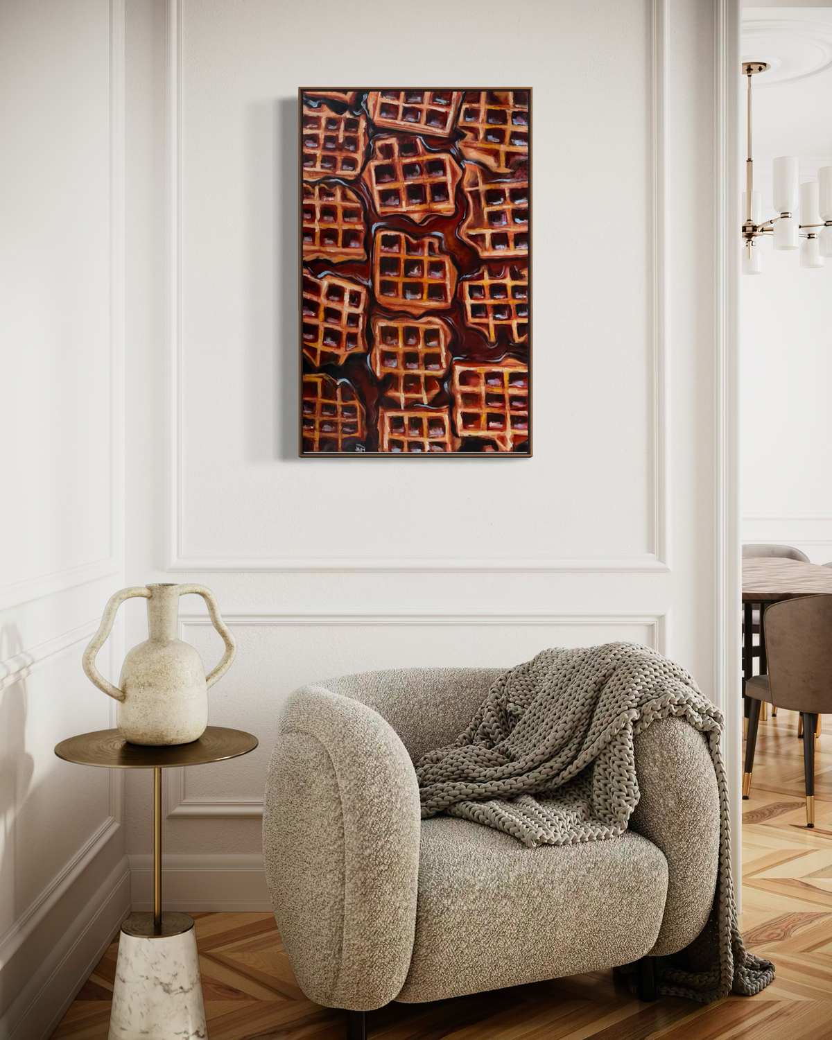 Waffles Original Oil Painting Artwork For Sale